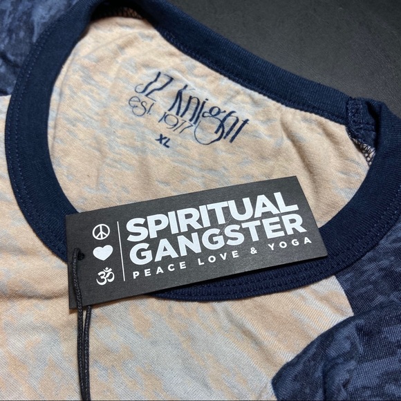 SPIRITUAL GANGSTER ‘Lov'n Myself Into Life’ Burnout Raglan Sleeve T-Shirt NWT - Picture 5 of 5